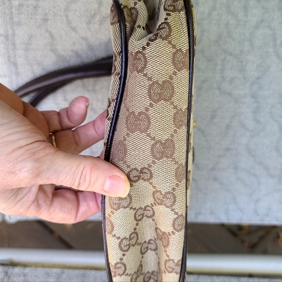 💗HOST PICK! Gucci tan logo AUTHENTIC medium handbag missing front lock - Picture 7 of 11